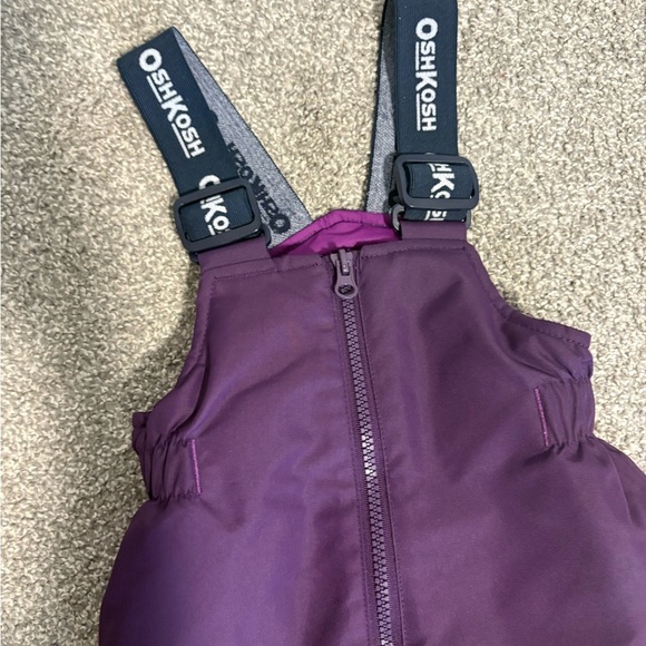 OshKosh B'gosh Purple Kids Snow Bib‎ Overalls Size 24m 2T - Picture 2 of 9